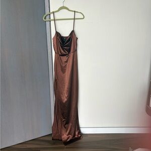 WINDSOR Elegant Brown Satin Dress
